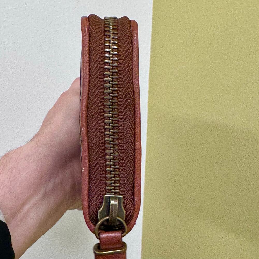 Cole Haan Genevieve Weave Wallet Organizer Card Holder Travel Woven Copper Brown - Picture 5 of 14